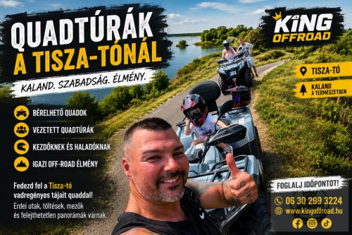 Vezetett quadtúra a Tisza-tónál (Utasként a túravezető mögött)